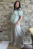 Basso Button Drape Cap Sleeve Shirt Soft Sage
